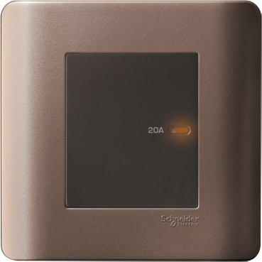20A 1 Gang Full-Flat Double Pole Switch with Neon, Sliver Bronze
